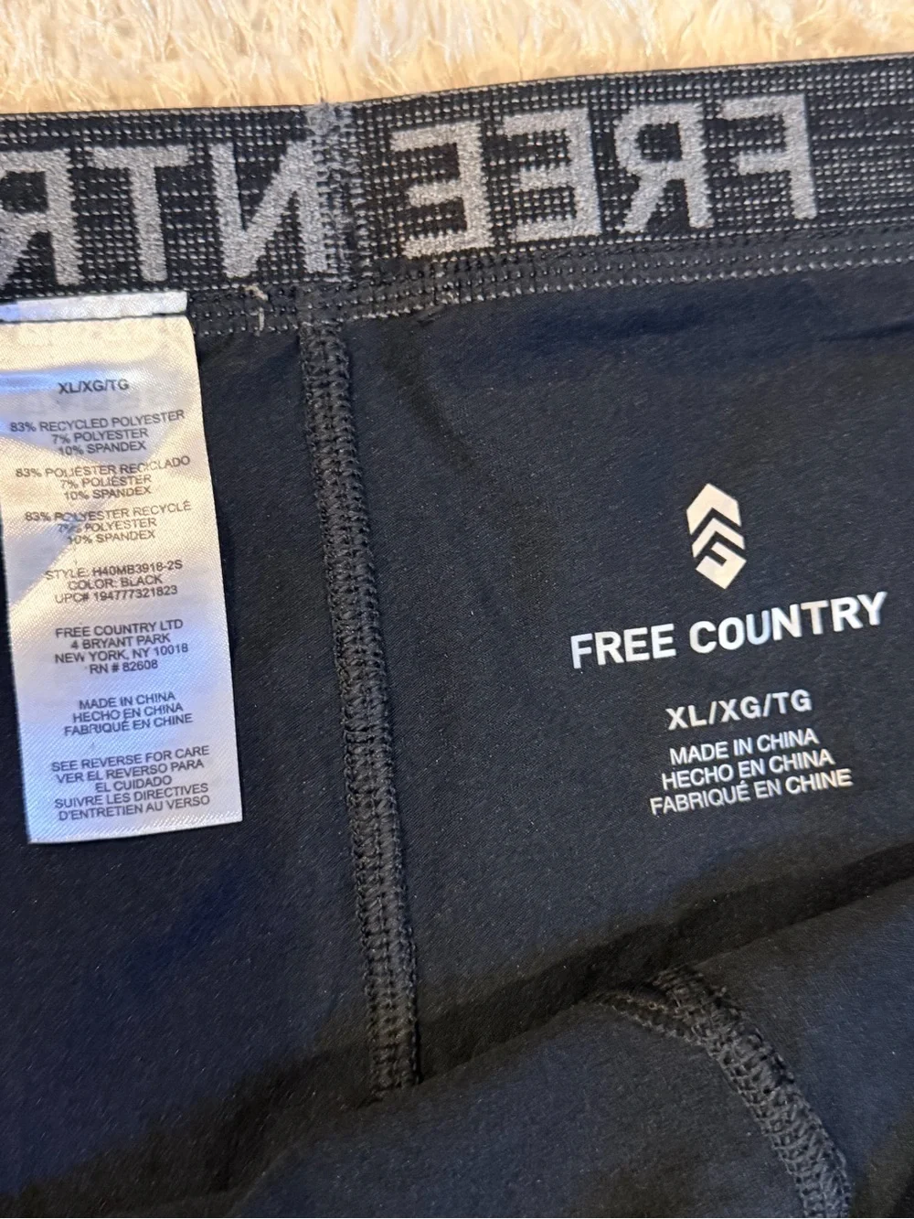 Free Country Men’s Black Thermal Base Layer - XL